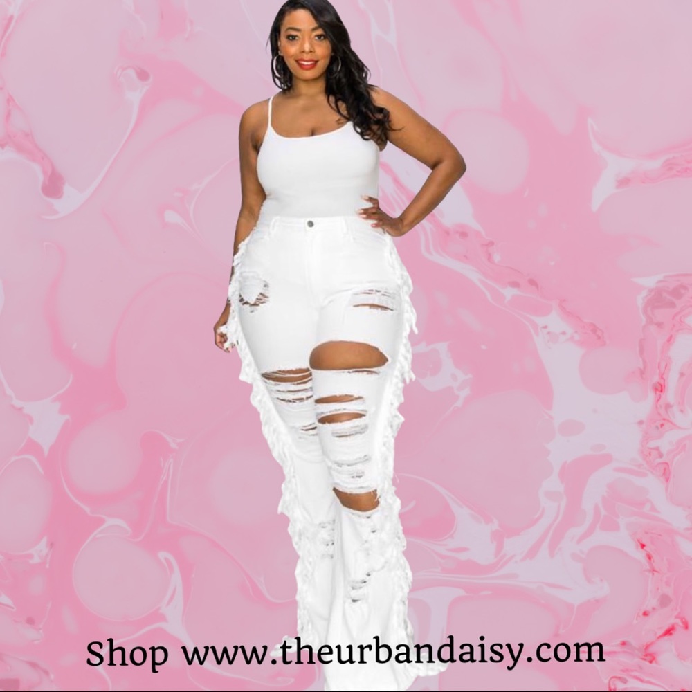Curvy fringe Jeans